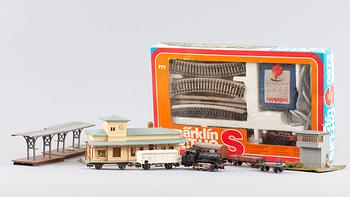 TÅGSATS, Märklin H0 0972, samt div. delar, 1900-talets andra hälft.
