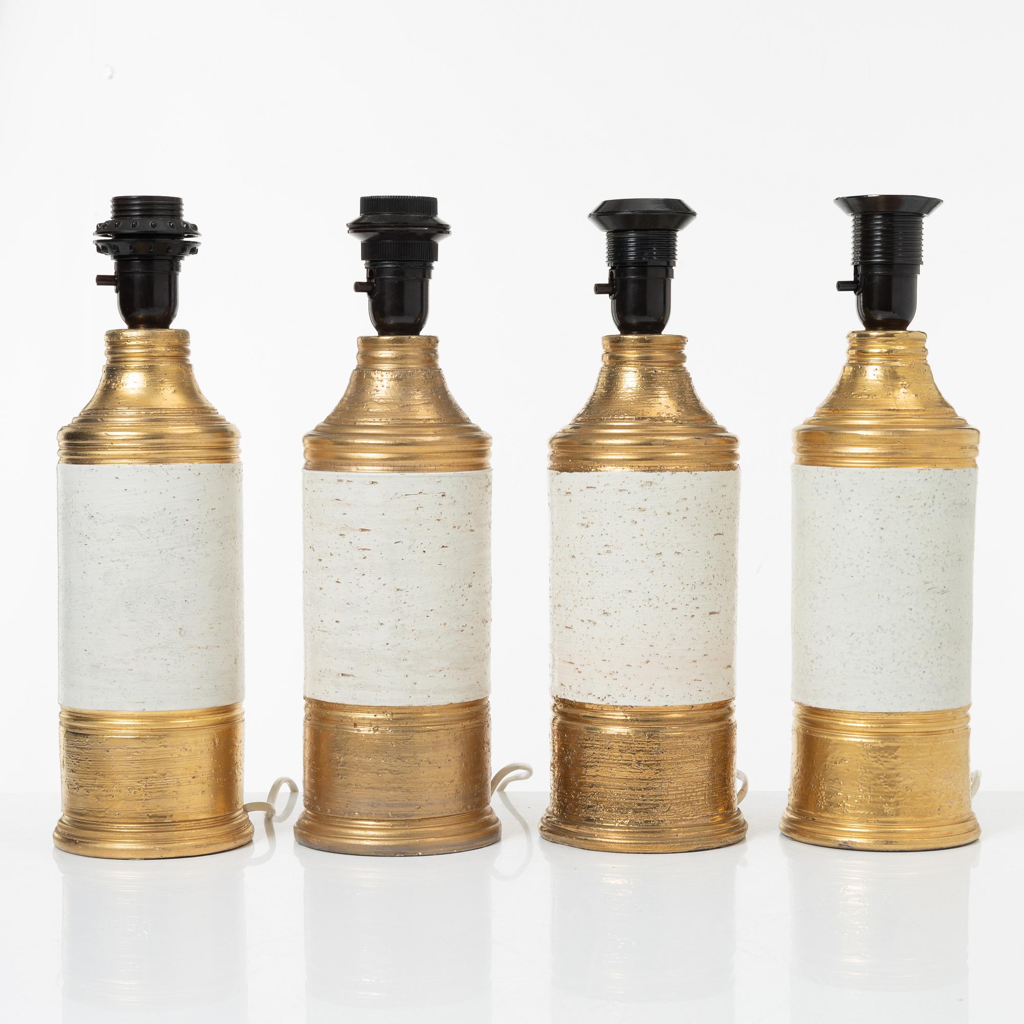 Bordslampor, 4 st, Bitossi för Bergboms, 1900-talets andra hälft.