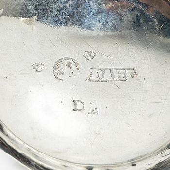 A set of three 18th/19th century silver snuff boxes.