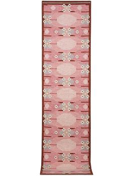 Ingegerd Silow, a flat weave runner carpet, signed IS, c. 355 x 85 cm.