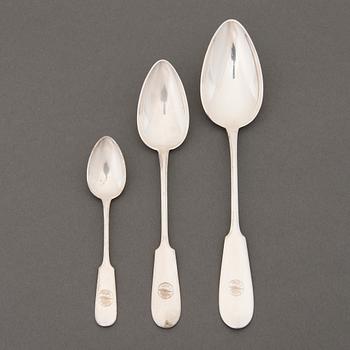 A Set of 35 Silver Spoons, marks of Hopeakeskus, Hämeenlinna 1960.