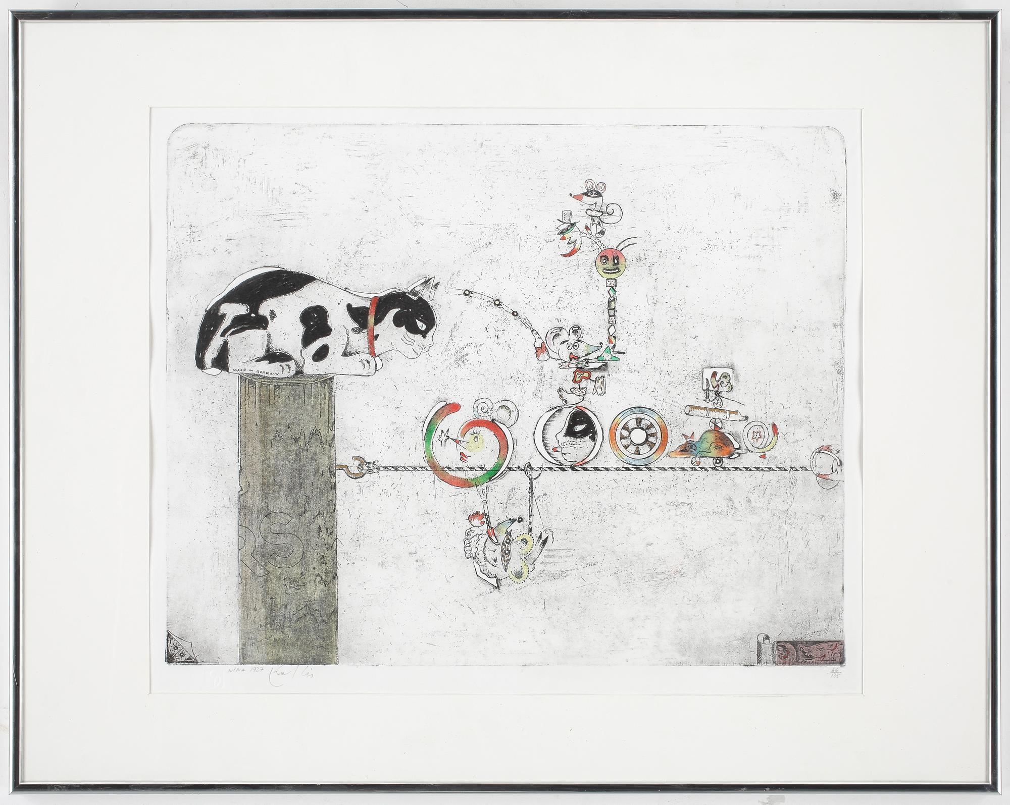 JORGO KRALLIS, kolorerad etsning, signerad och numrerad 66/125.
Beskrivni.