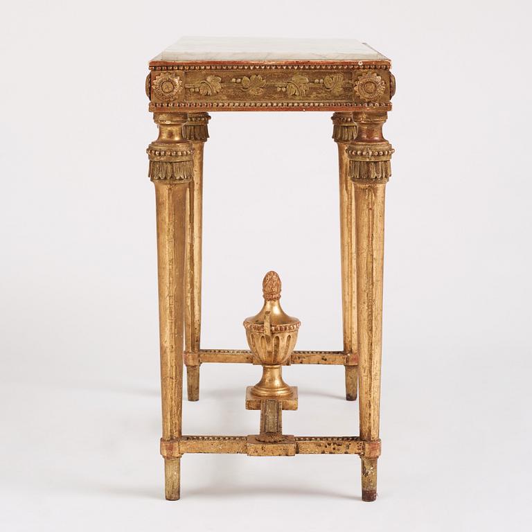 A Gustavian console table, late 18th Century.