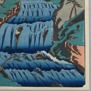 UTAGAWA HIROSHIGE (1797-1858), efter, färgträsnitt. Japan, "Gokei", tidigt 1900-tal.