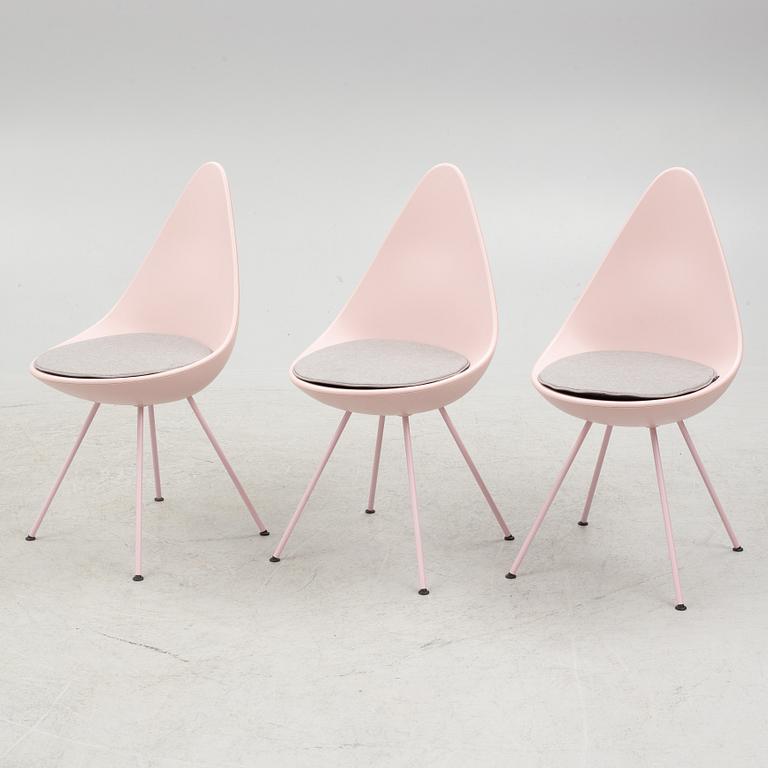 Arne Jacobsen, chairs, 6 pcs, "Drop chair", Fritz Hansen, Denmark, 2020.