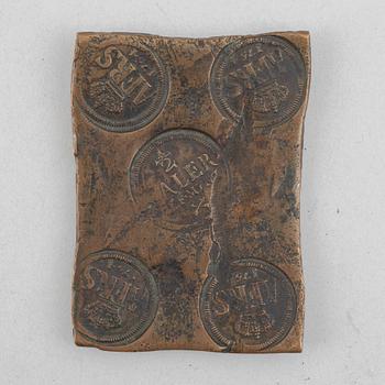 Adolf Fredrik, plate money, 1/2 daler, Avesta, 1754.