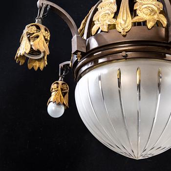 Chandelier / Ceiling lamp, Art Nouveau, early 20th century.