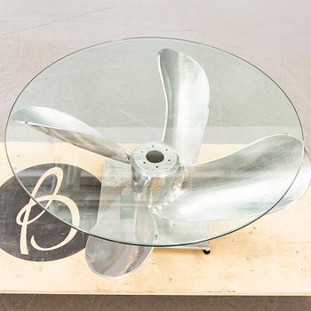 A 21st century aluminium coffee table.