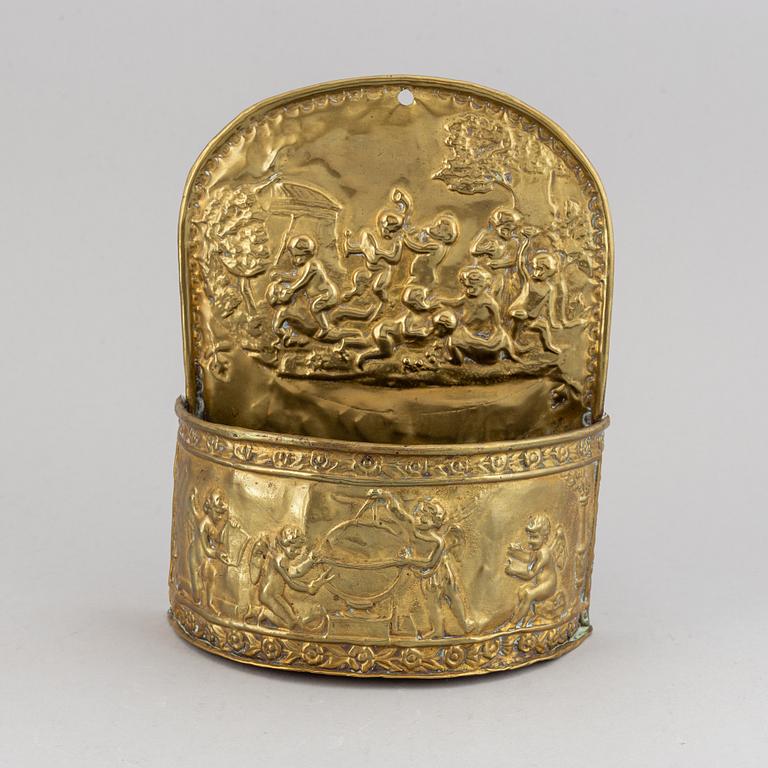An empire brass cutlery box, first half of the 19th century.