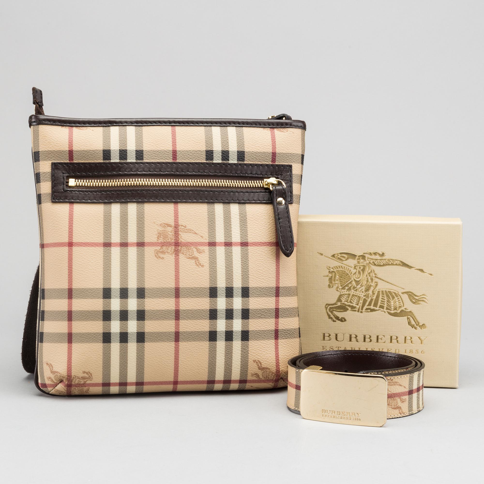 BURBERRY, väska samt skärp.