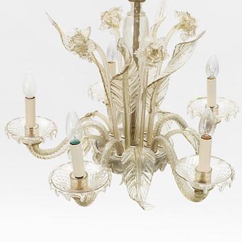 A Italian glass chandelier from the second half of the 20th century.