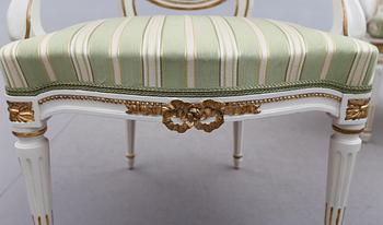 KARMSTOLAR, 1 par, gustaviansk stil, 1900-talets början.