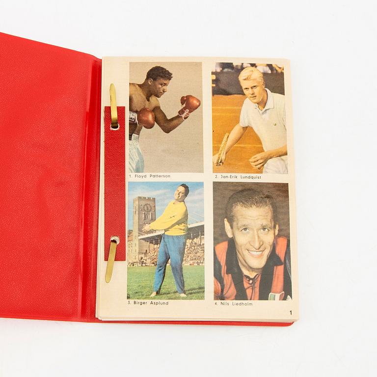 Idolkort, "Sportens stjärnor", bl a Cassius Clay, Nacka Skoglund mfl Hemmets Journal, 1960-tal.