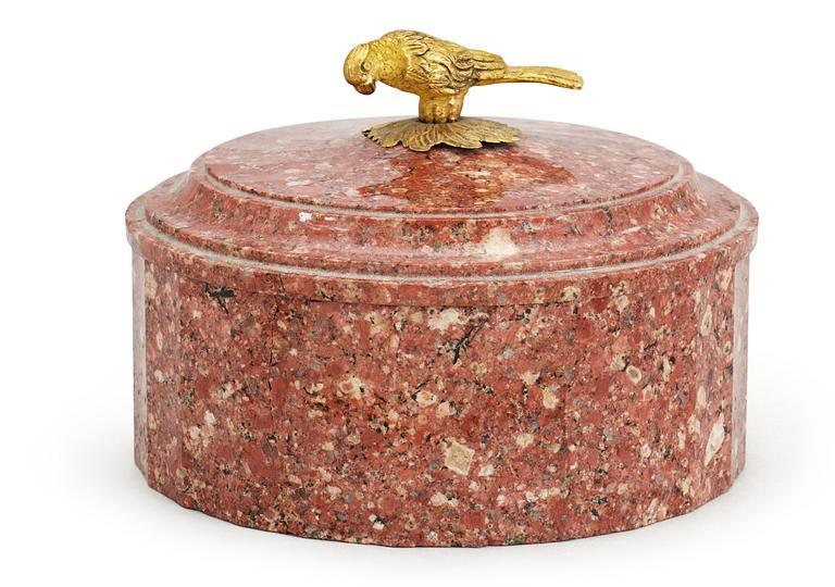A Swedish Empire granite butter box.