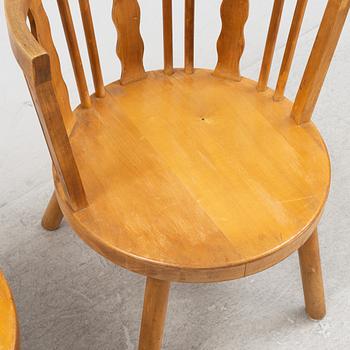 A pair of elm armchairs, 1930's/40's.