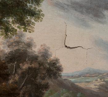 Jan Wildens, follower of, Expansive landscape with figures.