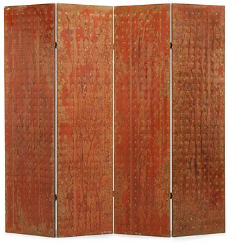 A Mats Theselius copper room divider by Källemo, Sweden post 1989.