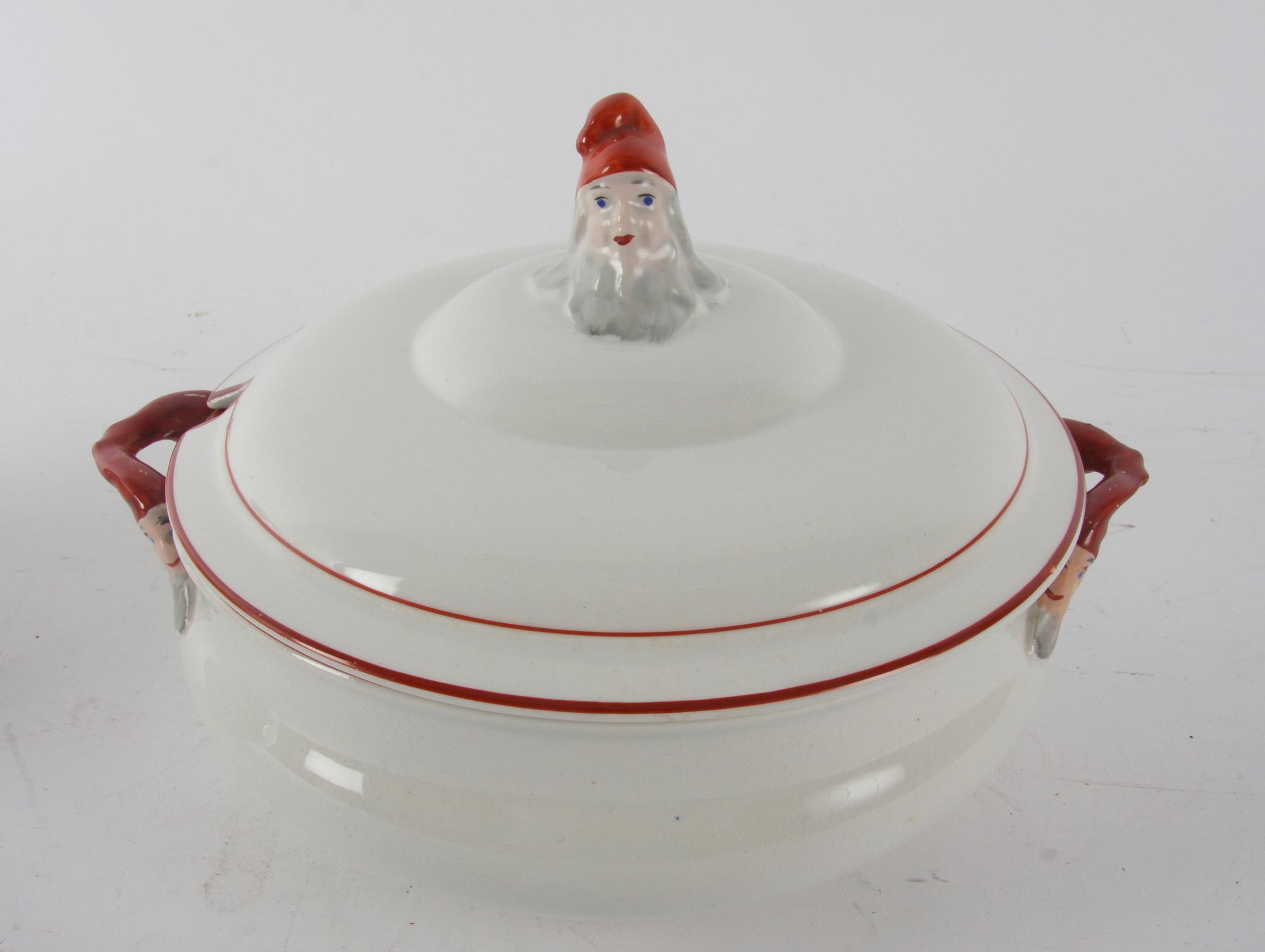 GRÖTSKÅL och KANNA, flintgods, Rörstrand.