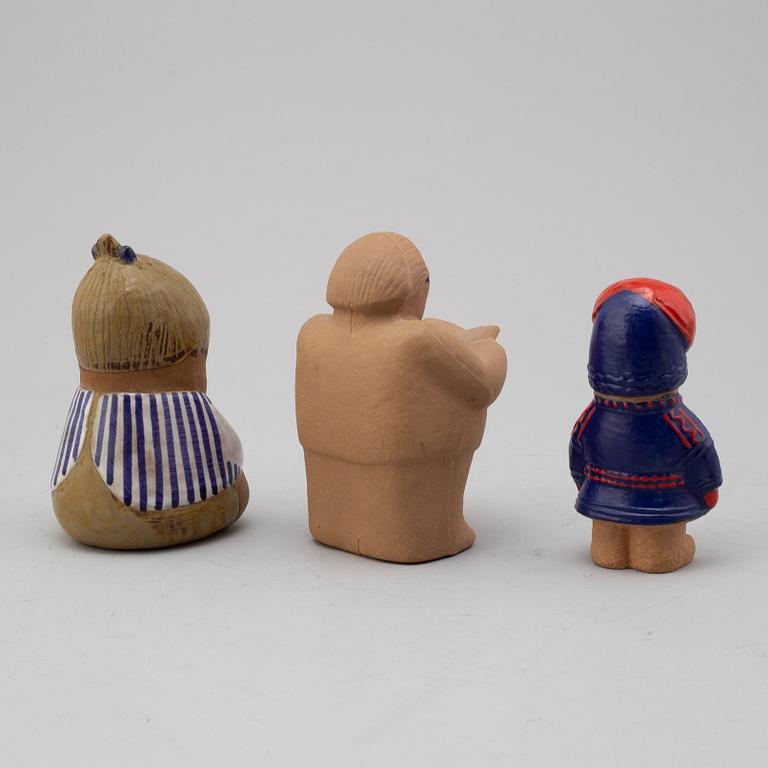 Three stoneware figurines by Lisa larsson, second half of the 20th century.