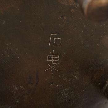 A Chinese bronze incense burner, 20th century.