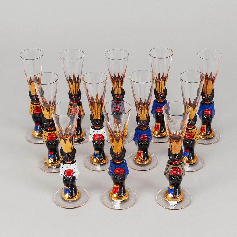12 glasses from "Nobelservisen" by Gunnar Cyrén, Orrefors.