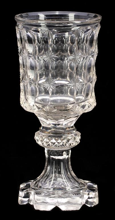 BÄGARE, glas, Böhmen, 1800-tal.