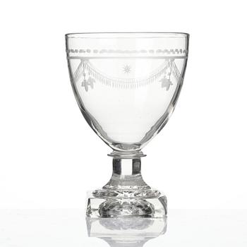 Wine glasses, twelve pieces, Sweden early 19th century.