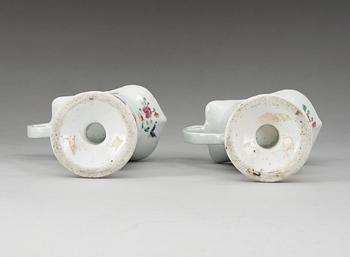 A pair of famille rose ewers, Qing dynasty, Qianlong (1736-95).