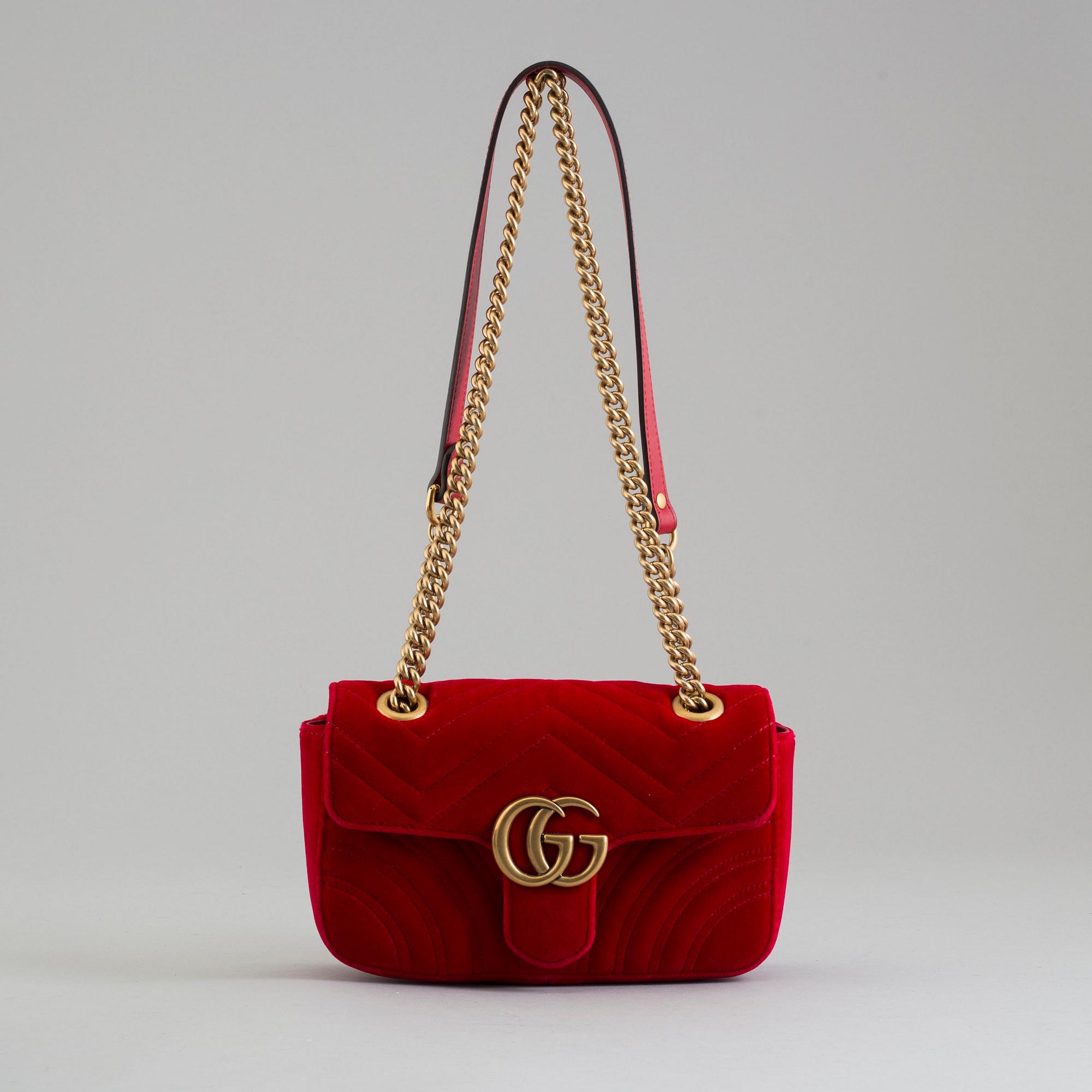 GUCCI, "Marmont Mini Velvet" väska.