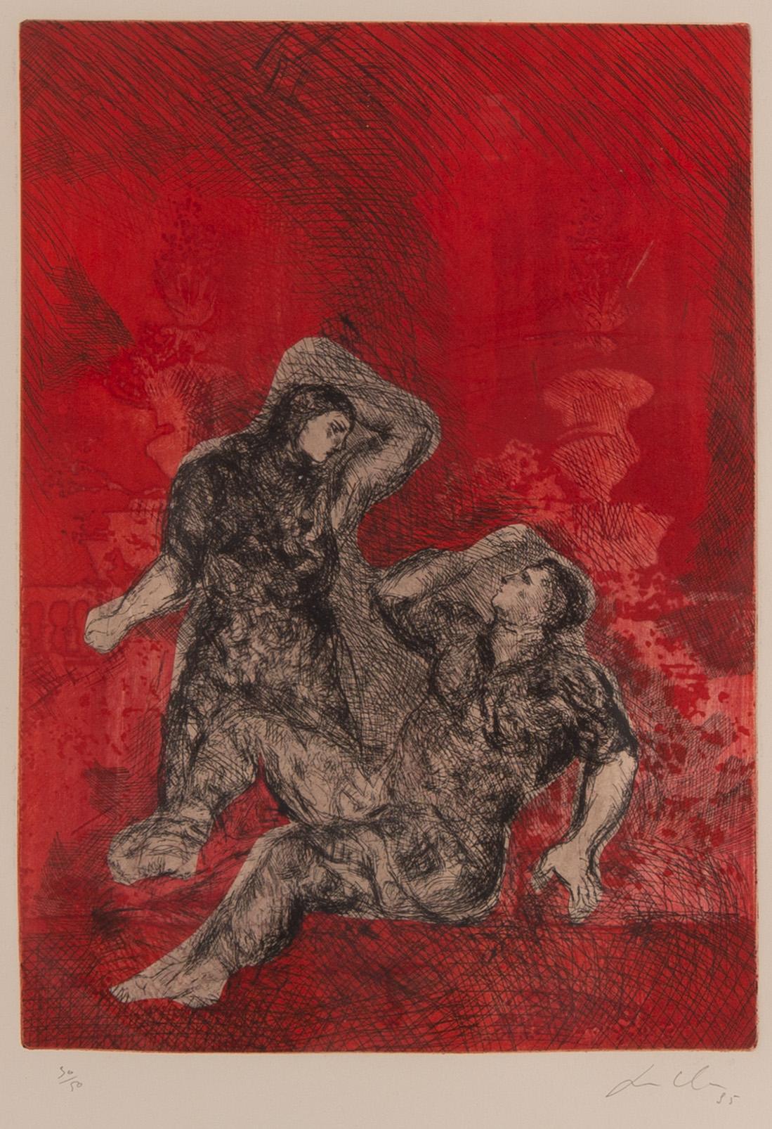 Sandro Chia, etching in colours, 1985, signed 30/50.