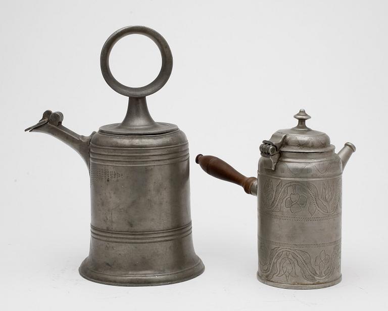 KANNOR, tenn, 2 st, 1700-samt 1800-tal.