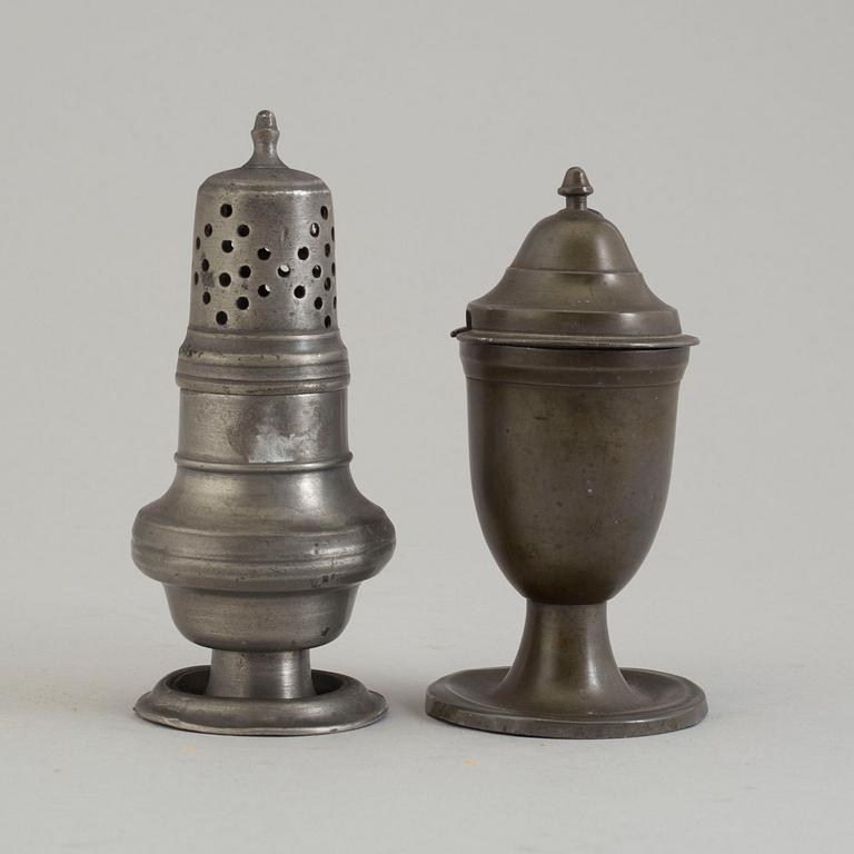 STRÖARE OCH SENAPSKANNA, tenn, 1700-tal.