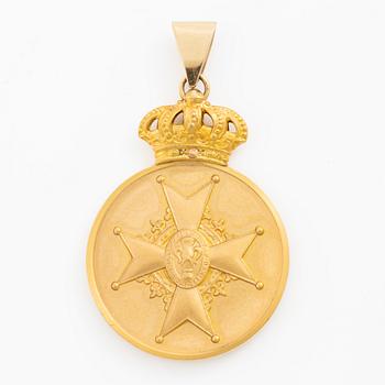 Vasamedaljen, i guld, 5:e storleken, MJV 1960.