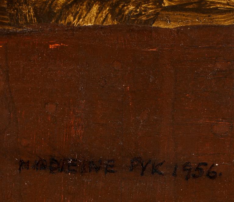 MADELEINE PYK, olja på pannå. Sign och dat 1956.