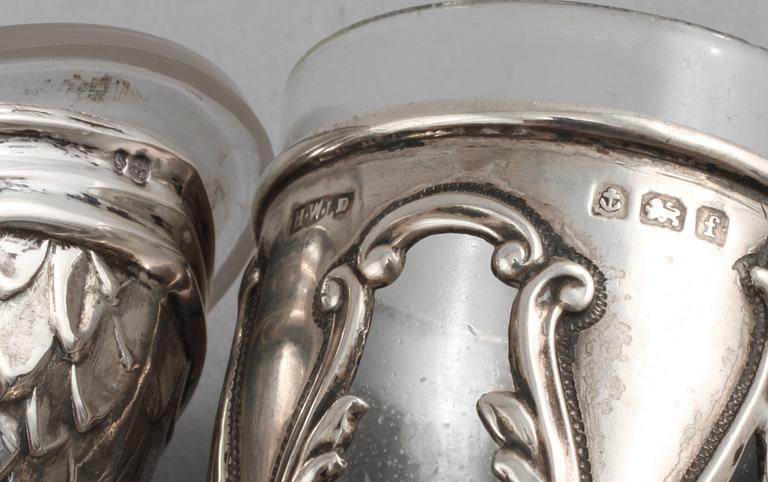PARTI SILVER, 9 delar, bl a Henry Williams, Birmingham, 1905.