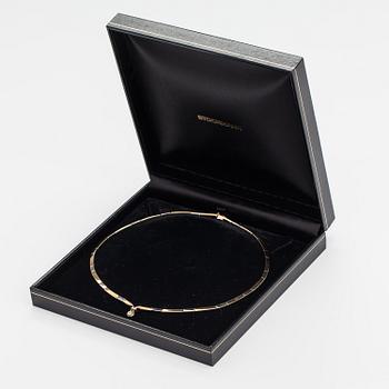 Halsband, 18K vit- och gultguld, diamant ca 0.10 ct.