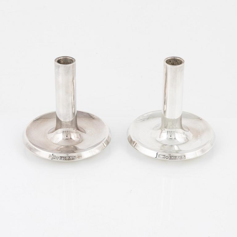 Auran Kultaseppä, a pair of silver candlesticks, Åbo 1973.