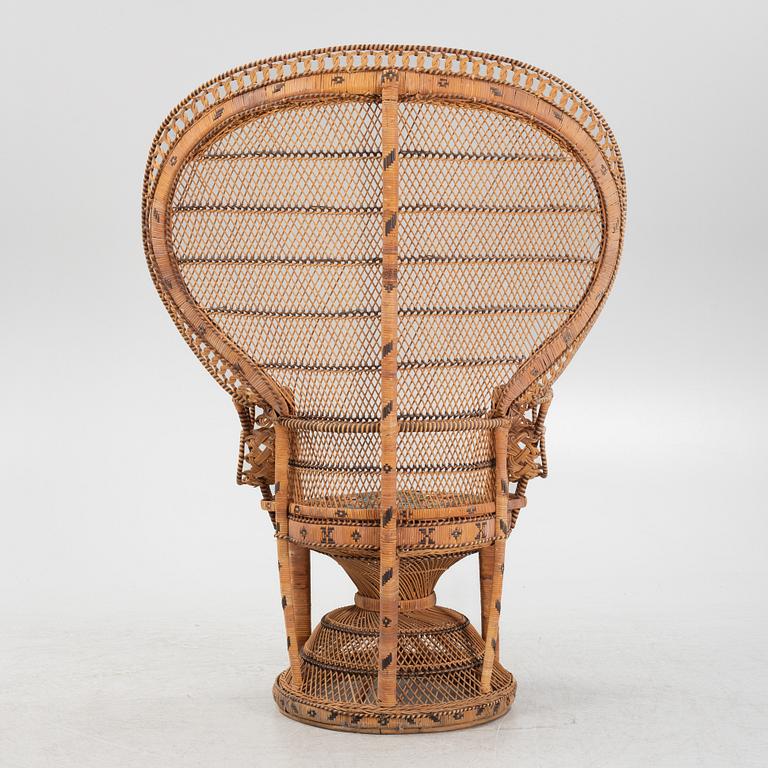 A peacock rattan chair, 20th Century.
