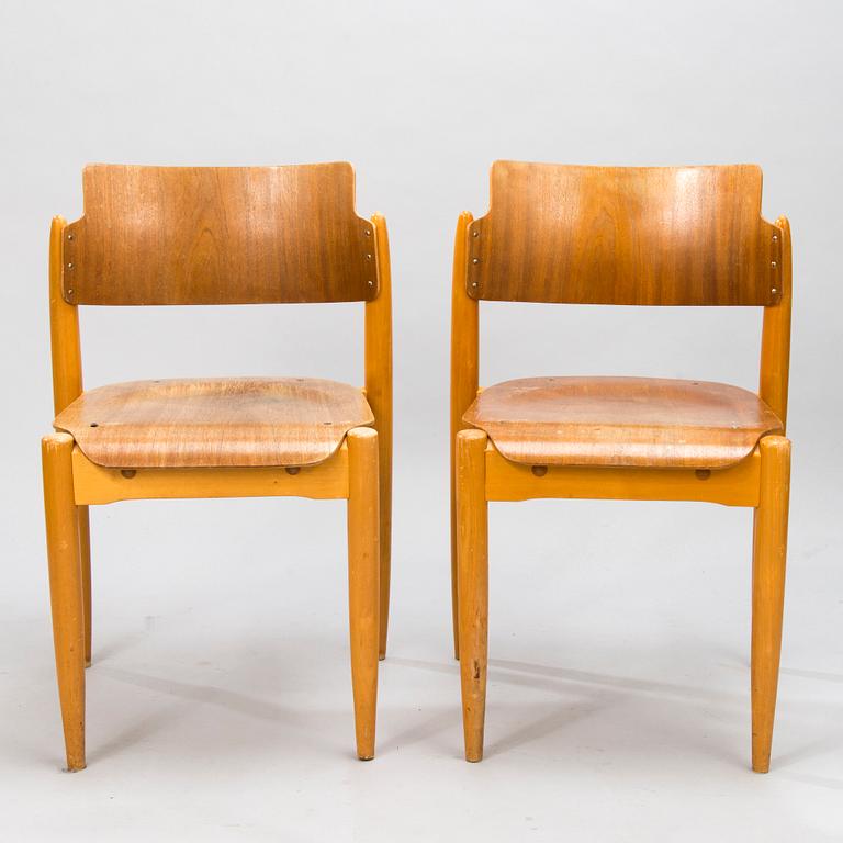Two mid-20th-century "Wilman" chairs for Wilh. Schauman, Fanerfabrik, Jyväskylä, Finland.