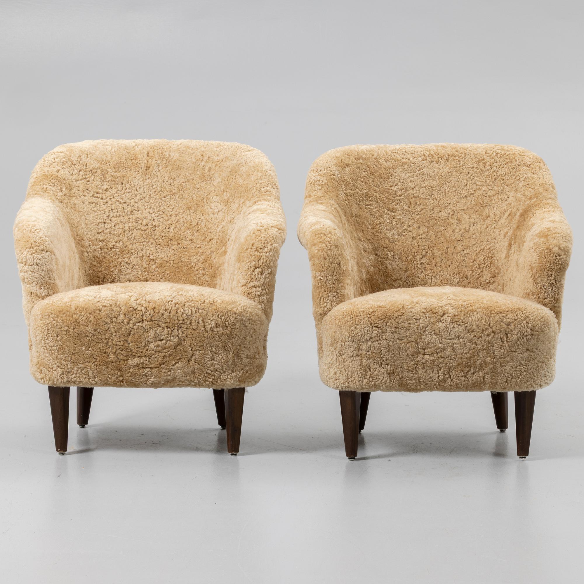 Armchairs, a pair, Swedish Modern, 1940s.