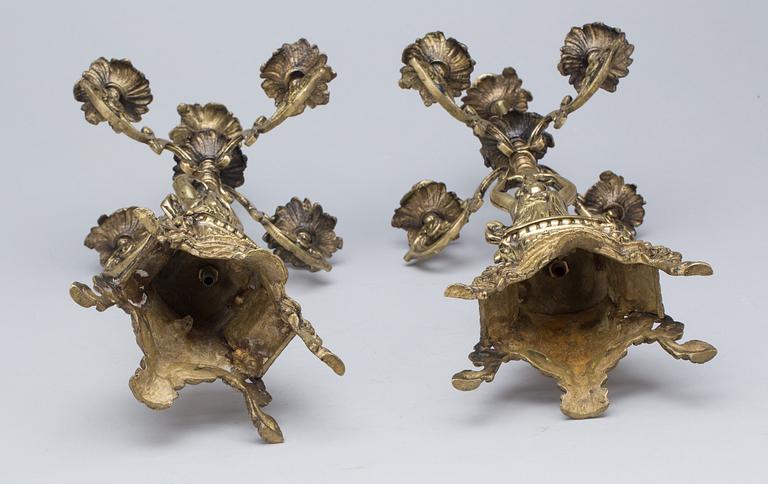 KANDELABRAR, ett par, omkring 1900.