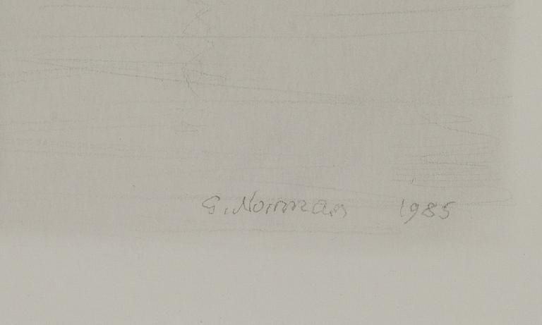 GUNNAR NORRMAN, blyerts. signerad 1985.