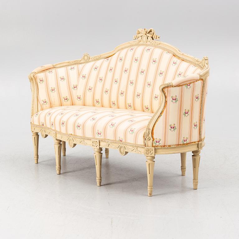 Soffgrupp, 3 delar, gustaviansk stil, 1900-talets första hälft.