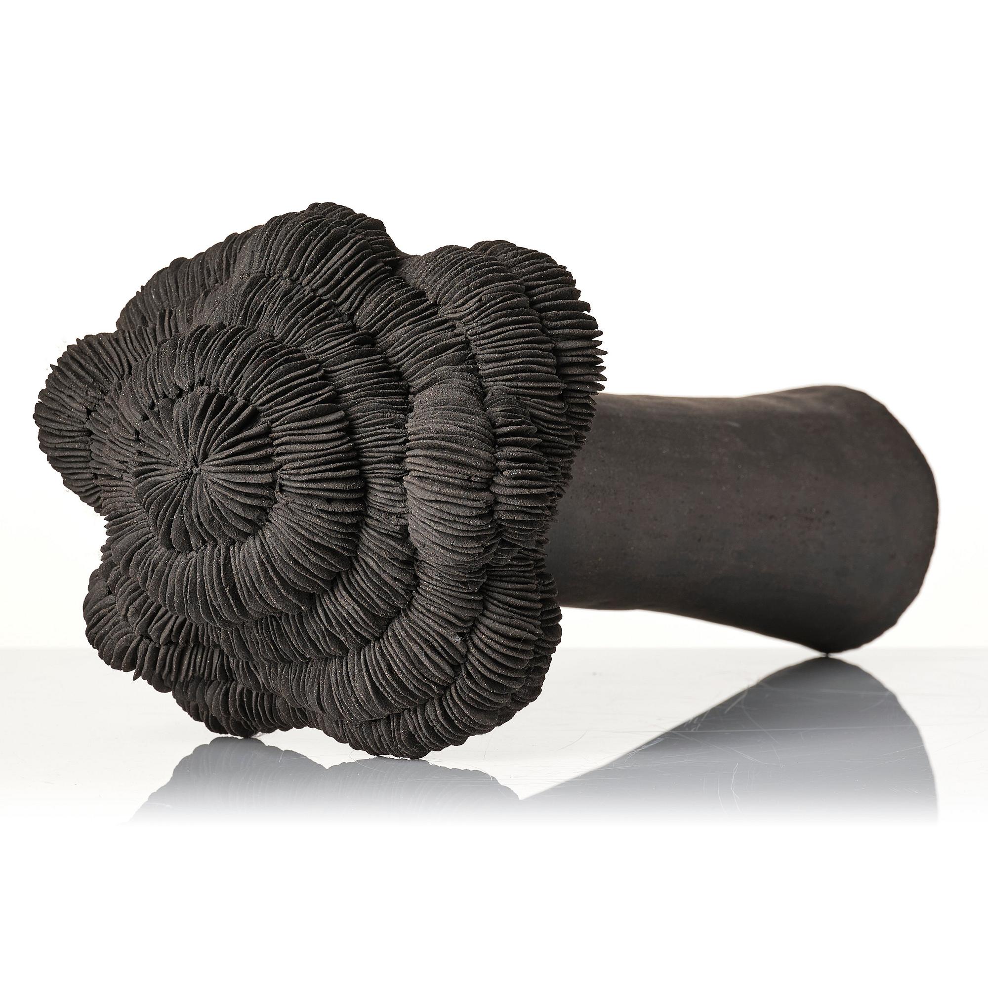 Carl Richard Söderström, a black stoneware sculpture 'Young Tree', his own workshop, Stockholm 2013.
