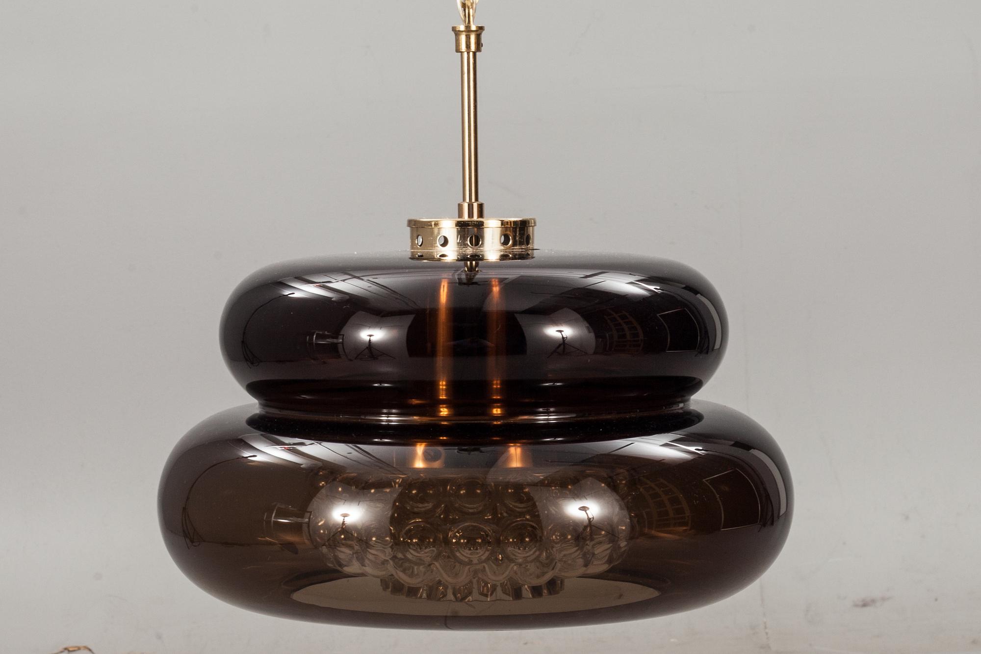 TAKLAMPA, "Bubblan", Carl Fagerlund, Orrefors. 1970-tal.
