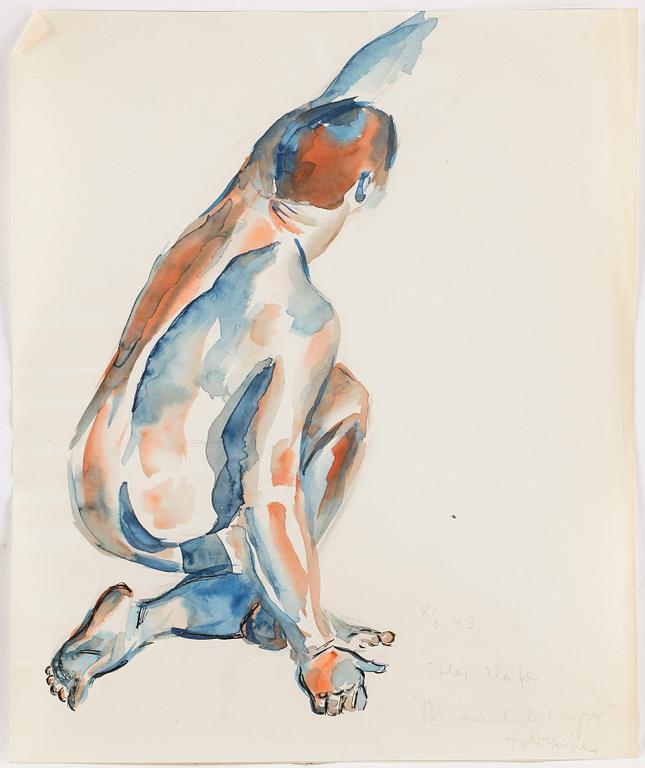 MAX GOLDSTEIN (MAGO), ca 50 st, anatomiska-, arkitektoniska- och dräktskisser, vissa signerade och daterade, från 40-tal.