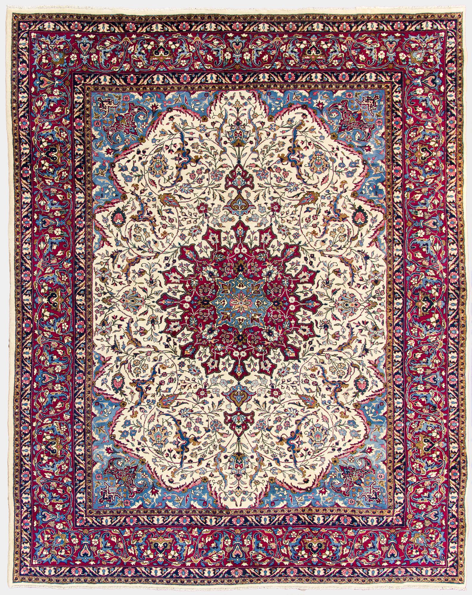 A Meshed rug, old, 380 x 300 cm.