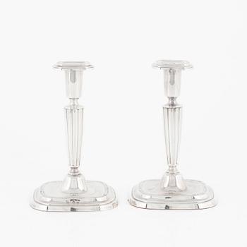 A pair of silver candlesticks, GAB, Stockholm 1965.