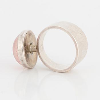 NIELS ERIK FROM, a sterling silver and rose quartz ring, Denmark.