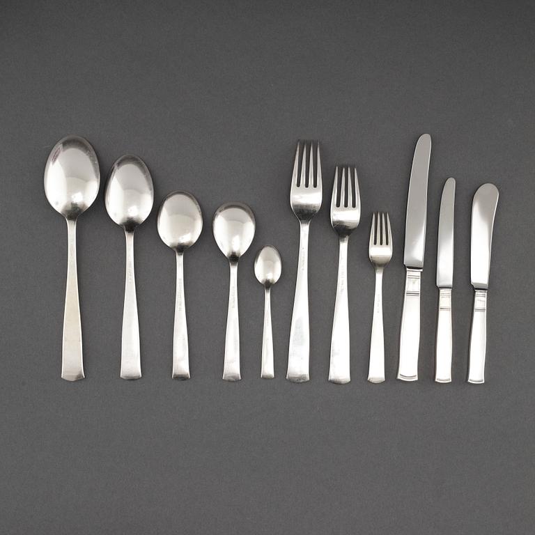 110 pieces of silver cutlery from GAB in Eskilstuna/Stockholm, model "Rosenholm", 1950s- 21th century.